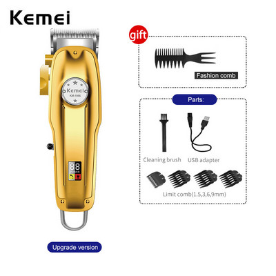 Kemei 1986 Hair Clipper Professional Barber Trimmer Lcd Display Electric Hair cutting Machine Ξυραφάκι USB Cordless Cutter για άνδρες