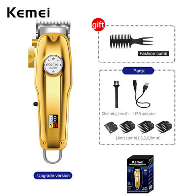 Kemei 1986 Hair Clipper Professional Barber Trimmer Lcd Display Electric Hair cutting Machine Ξυραφάκι USB Cordless Cutter για άνδρες