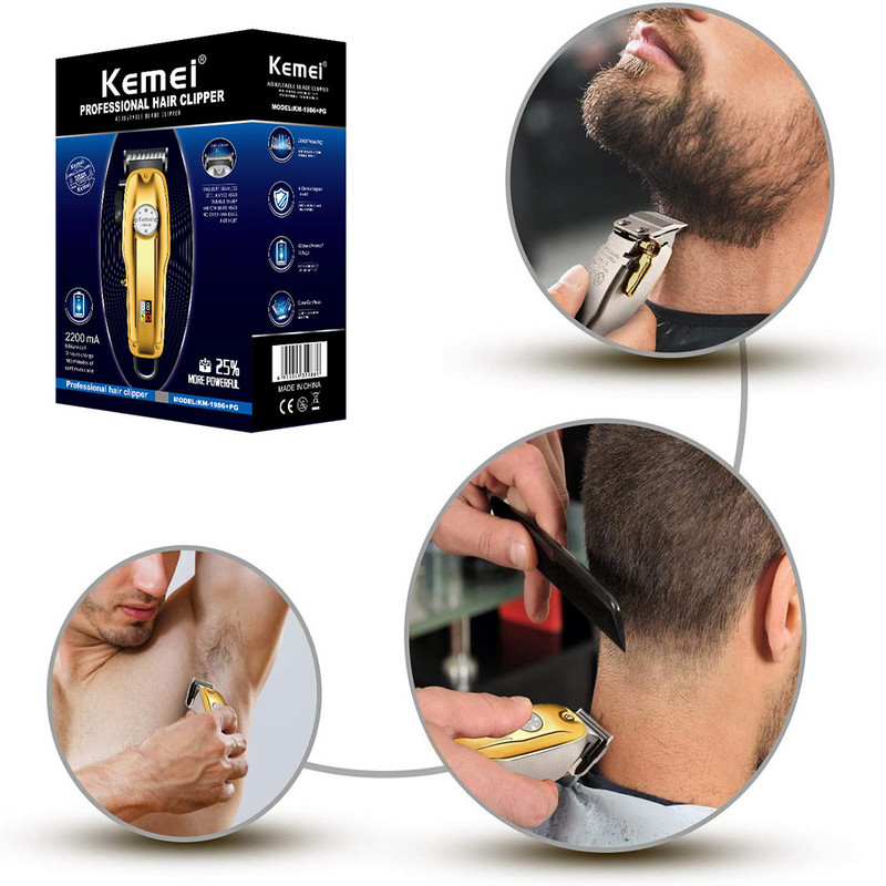 Kemei 1986 Hair Clipper Professional Barber Trimmer Lcd Display Electric Hair cutting Machine Ξυραφάκι USB Cordless Cutter για άνδρες