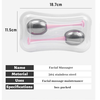 2 ΤΕΜ Ice Globes for Face Ανοξείδωτο ατσάλι Cooling Cryo Sticks Facial Globes Ice Ball Skin Care Tool for Anti-aging Face Massage