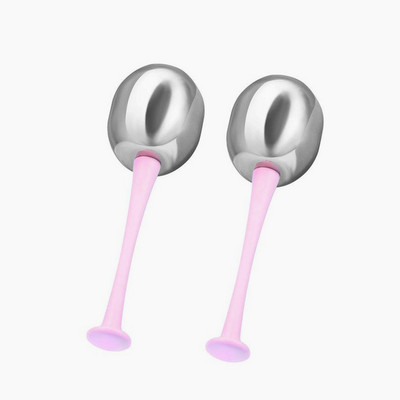 2 bucăți globuri de gheață pentru față din oțel inoxidabil de răcire batoane criogenice globuri faciale bile de gheață instrument de îngrijire a pielii pentru masaj anti-îmbătrânire