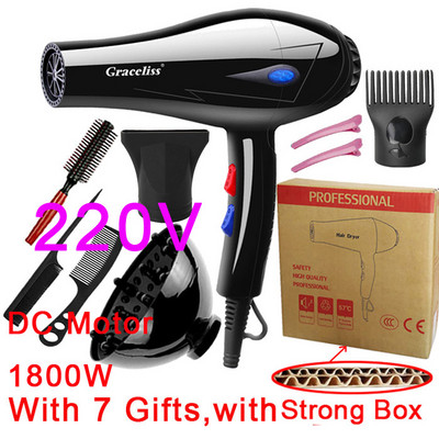 1800W 3800W 110V US arba 220V EU Plug Hot Cold Wind Profesionalus plaukų džiovintuvas plaukų džiovintuvas plaukų džiovintuvas plaukų salonui, skirtas naudoti buityje