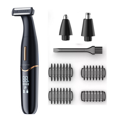 Férfi elektromos ágyéki hajvágó szeméremszőrzet vágó testápoló férfi bikini epilátor újratölthető borotva borotvakészlet
