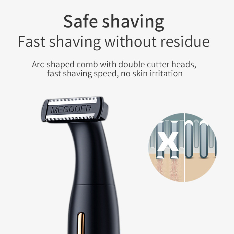 Férfi elektromos ágyéki hajvágó szeméremszőrzet vágó testápoló férfi bikini epilátor újratölthető borotva borotvakészlet