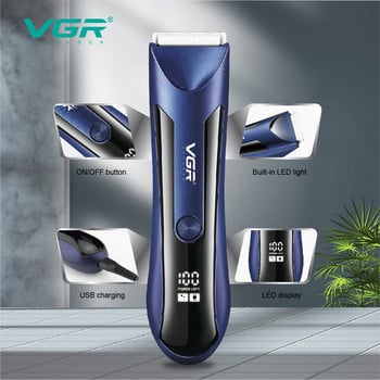 VGR Hair Trimmer for Men Hair Clipper Μηχάνημα κοπής Μαλλιών Ηλεκτρική ξυριστική μηχανή Professional Barber Cordless Επαναφορτιζόμενη V-951