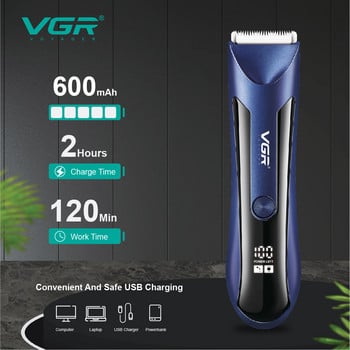 VGR Hair Trimmer for Men Hair Clipper Μηχάνημα κοπής Μαλλιών Ηλεκτρική ξυριστική μηχανή Professional Barber Cordless Επαναφορτιζόμενη V-951