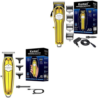 Kemei 1973 1976 TX1 Изцяло метален тример за коса Професионален бръснар Комбинирана електрическа машинка за подстригване за мъже Pro Cord Безжична машина за подстригване