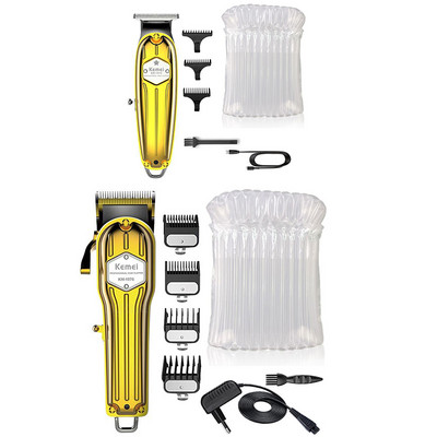 Kemei 1973 1976 TX1 Изцяло метален тример за коса Професионален бръснар Комбинирана електрическа машинка за подстригване за мъже Pro Cord Безжична машина за подстригване