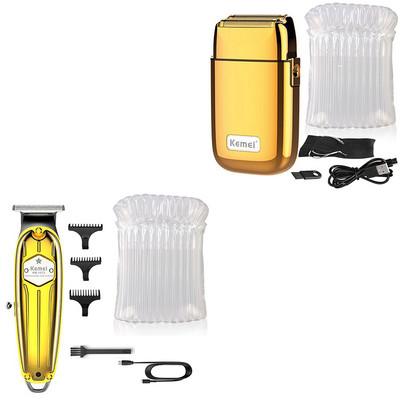 Kemei 1973 1976 TX1 Изцяло метален тример за коса Професионален бръснар Комбинирана електрическа машинка за подстригване за мъже Pro Cord Безжична машина за подстригване