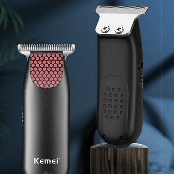 Kemei 889 Професионална джобна безжична машинка за подстригване Компактна мини електрическа машинка за подстригване на КОСА за брада Малък преносим комплект за подстригване за мъже