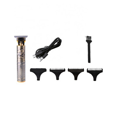 Kemei T9 Professzionális Hajvágó 0MM Elektromos Akkus Clipper Hairstar KM-203 Metal Pirate Body Body Haj szakáll befejező gép