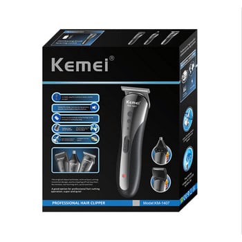 Kemei Clipper Професионална машина за подстригване на коса за мъже Акумулаторна водоустойчива машина за подстригване на коса Фризьорски костюм