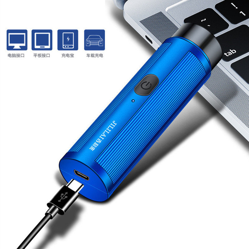 Hordozható mini elektromos borotva, mosható szakállvágó férfi borotvaborotva USB utazási arcborotválkozás teljes testre
