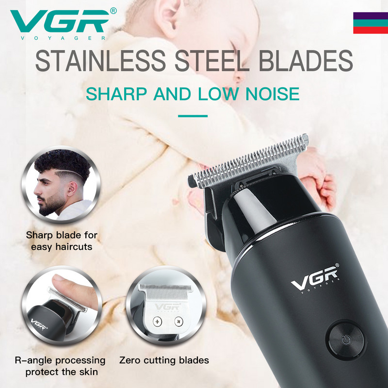 VGR Hajvágó Professzionális Hajvágó Hajvágó Hajvágó Akkumulátoros elektromos T-Blade Zero V-933 Vágógép