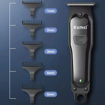 Kemei 2022 Electric Hair Trimmers σε σχήμα Τ Blade Cordless Clipper Finish Edge Μηχάνημα κοπής μαλλιών Επαναφορτιζόμενη Barber Powerful