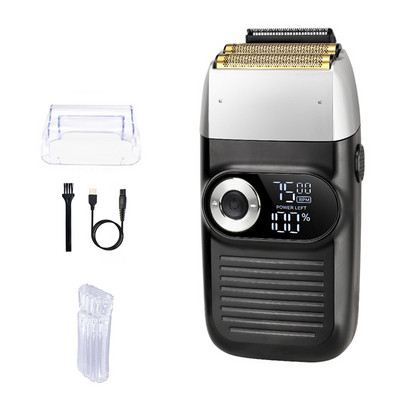 Elektrinis skustuvas Vyriškas barzdos skustuvas elektrinis žoliapjovė, įkraunamas šlapias ir sausas, dvigubo naudojimo plaunamas plaukiojantis Wahl dvigubo ašmenų skustuvas