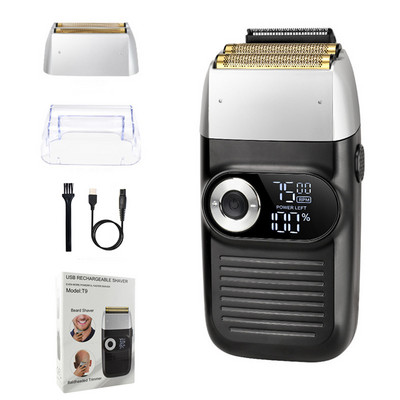 Elektrinis skustuvas Vyriškas barzdos skustuvas elektrinis žoliapjovė, įkraunamas šlapias ir sausas, dvigubo naudojimo plaunamas plaukiojantis Wahl dvigubo ašmenų skustuvas