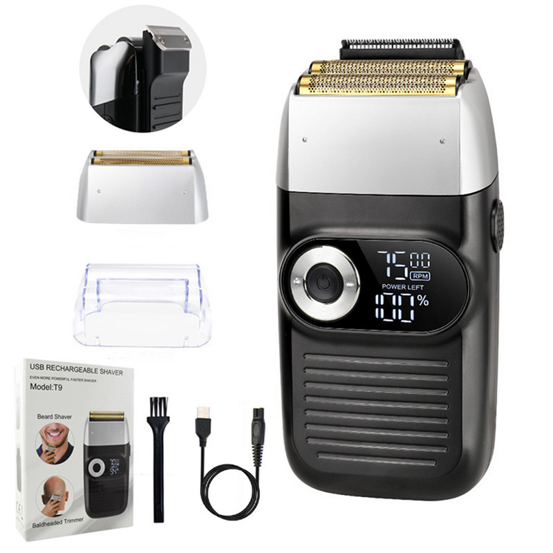 Elektrinis skustuvas Vyriškas barzdos skustuvas elektrinis žoliapjovė, įkraunamas šlapias ir sausas, dvigubo naudojimo plaunamas plaukiojantis Wahl dvigubo ašmenų skustuvas