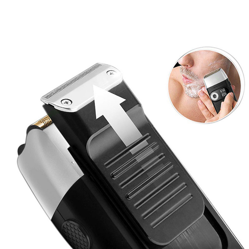 Elektrinis skustuvas Vyriškas barzdos skustuvas elektrinis žoliapjovė, įkraunamas šlapias ir sausas, dvigubo naudojimo plaunamas plaukiojantis Wahl dvigubo ašmenų skustuvas