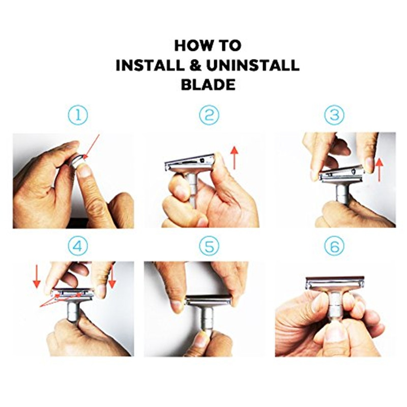 Reguleeritav Double Edge klassikaline pardel meeste habemenuga 5 tk kergete kuni agressiivsete teradega 1-6 viiliga trimmer meestele