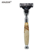 iRAZOR New Pure Stone Manual, Férfi Mach 3 Safety Borotva Borotva Szakállborotva Professzionális napi ápolási eszköz