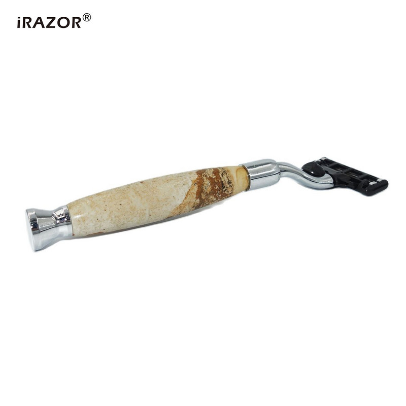 iRAZOR New Pure Stone Manual, Férfi Mach 3 Safety Borotva Borotva Szakállborotva Professzionális napi ápolási eszköz