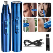 Trimmer electric pentru bărbierit pentru nas pentru urechi, pentru îngrijirea feței în siguranță, aparat de tuns pentru nas, reîncărcabil pentru bărbați.
