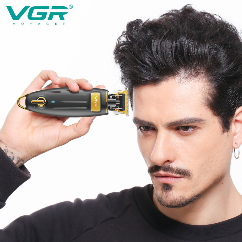 VGR Hair Trimmer Professional Hair Clipper Rechargeable Baber Trimmer Cordless Electric T-Blade 0mm Machine Cutting Machine V-192