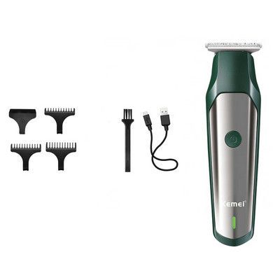 Mașină de tuns profesională Kemei Mașină de tuns cu fir electrică fără fir 0mm Mașină de tuns cu precizie Chel Mașină de tuns barbă reîncărcabilă