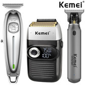 Kemei 3 részes elektromos borotva hajvágó USB kábel töltő Hordozható trimmer hajvágó hajvágó gép fodrász hajvágó