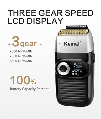 Ηλεκτρική ξυριστική μηχανή κουρευτικής μαλλιών Kemei 3 τεμαχίων Καλώδιο USB Φόρτιση φορητή κουρευτική μηχανή κουρευτικής μηχανή κουρευτικής κουρευτική μηχανή