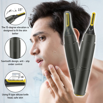 Ултра тънка прецизна електрическа самобръсначка тример за коса за мъже Мини преносим тример за коса за нос и лице, тяло, водоустойчив, безопасен и чист