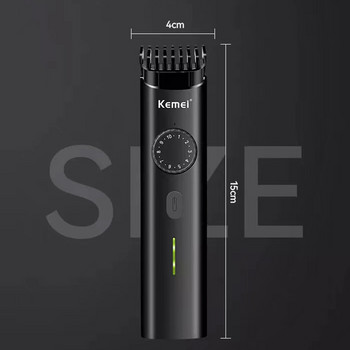 Kemei Quiet Тример за коса Безжична електрическа машинка за подстригване Мъжка акумулаторна машина за подстригване 10 настройки за дължина с прецизен диск
