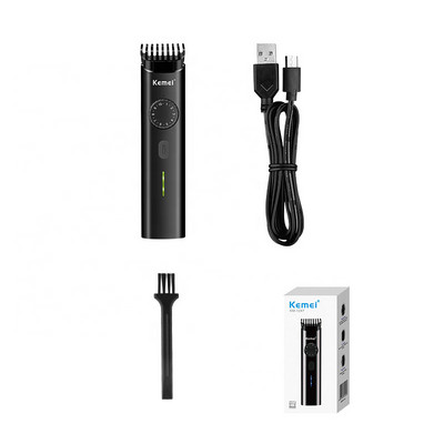 Kemei csendes hajvágó vezeték nélküli elektromos hajvágó férfi újratölthető hajvágó gép 10 hosszbeállítás precíziós tárcsával