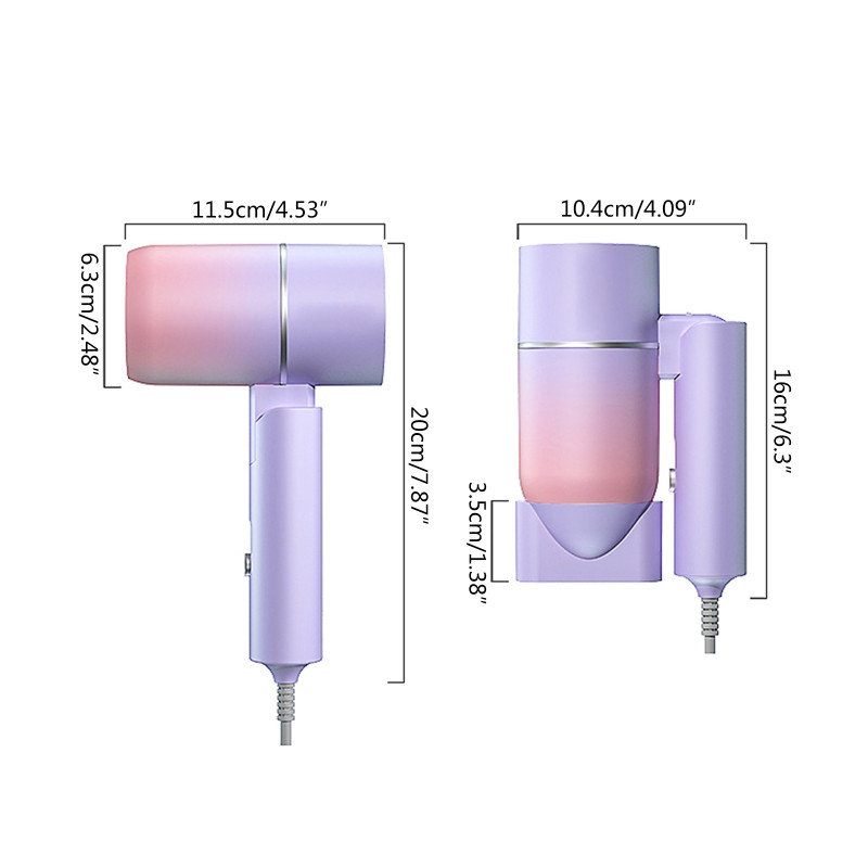 Uscător de păr mic de călătorie Uscător de păr compact cu uscare rapidă Suflantă de păr ionică negativă acasă cu mâner pliabil pentru îngrijirea părului