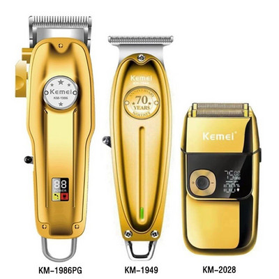 Kemei KM-1949 KM-1986PG KM-2028 Professional Finishing Hair Clipper Kit Electric Cordless Hair Trimmer Hair Cut Machine for Men