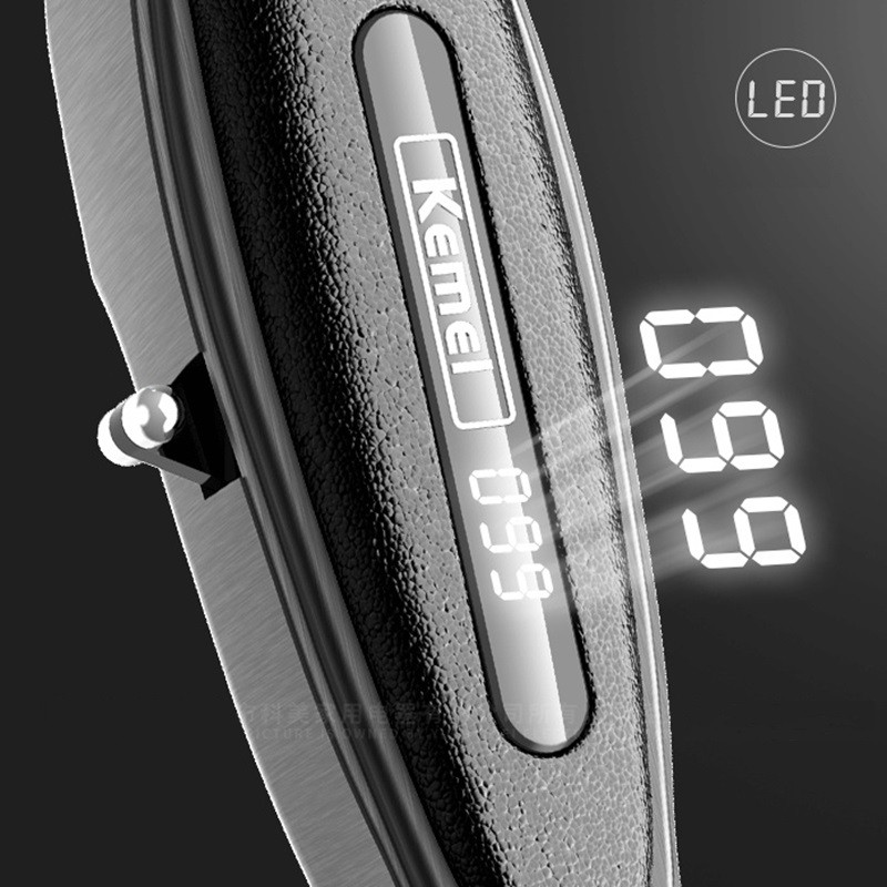 Afișaj LCD original Mașină de tuns puternică pentru frizerie pentru bărbați Mașină de tuns barbă electrică, reîncărcabilă