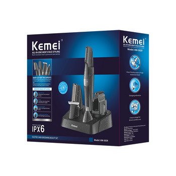 Πρωτότυπο Kemei Hair Beard Trimmer For Facial & Body Electric Shaver Ανδρικό κιτ περιποίησης για φρύδια αυτιού μύτης με ρυθμιζόμενη χτένα