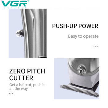 VGR Машинка за подстригване Професионална машина за подстригване Акумулаторна бръснарска безжична машинка за подстригване Metal Zero Cutting Machine V-908