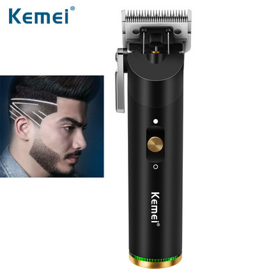 Kemei KM-1892 Mașină de tuns profesională fără fir cu decolorare pentru frizerie Mașină de tuns electrică cu lamă goală, baterie Li-on de 2000 mAh
