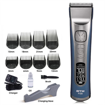 BTM Акумулаторна машинка за подстригване Професионален тример за коса за мъже Керамичен нож Електрически комплект за подстригване Бръснар Машина за подстригване