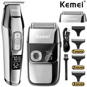 Kemei Professionaalne juukselõikuri habemelõikur meestele Reguleeritava kiirusega LED Digital Carving Clippers hooldav Elektriline pardel