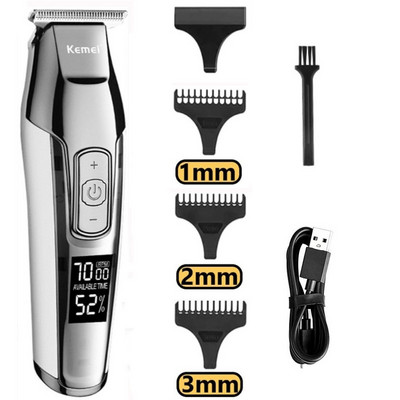 Kemei Professionaalne juukselõikuri habemelõikur meestele Reguleeritava kiirusega LED Digital Carving Clippers hooldav Elektriline pardel