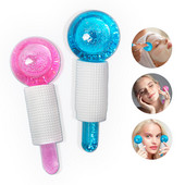2db Crystal Jégkorong Energia Arcmasszázs Szépség Szemmasszírozó Földgömbök Roller Water Wave Szemüvegek Golyós Bőrápoló Eszközök