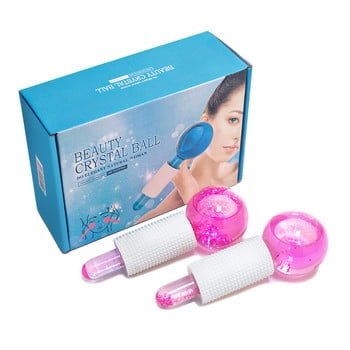 2 τμχ Crystal Ice Hockey Energy μασάζ προσώπου Beauty Eye Massager Globes Roller Water Wave Glasses μπάλα Εργαλεία περιποίησης δέρματος