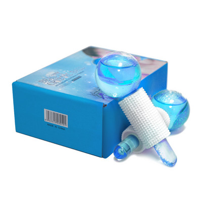 2db Crystal Jégkorong Energia Arcmasszázs Szépség Szemmasszírozó Földgömbök Roller Water Wave Szemüvegek Golyós Bőrápoló Eszközök