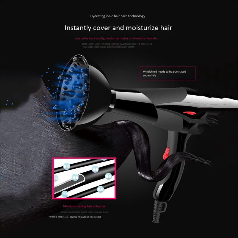 Profesionalus elektrinis plaukų džiovintuvas Salon 3 Speed 2 Heat Kirpyklos Blow 1000W Salon Blow Dryer EU Plug