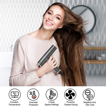 Професионална грижа за косата домакинство със сешоар с отрицателни йони силен вятър гладко бързосъхнещ анион Преносим дифузер сешоар