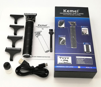 Kemei T9 Мъжка електрическа машинка за подстригване 0 mm Плешива бръснарска машинка за подстригване Професионална машинка за подстригване Безжична машина за подстригване