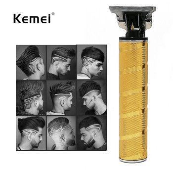 Kemei T9 Men Electric Hair Trimmer 0mm Baldheaded Barber Hair Clipper Professional Hair Clipper Ασύρματο μηχάνημα κοπής μαλλιών
